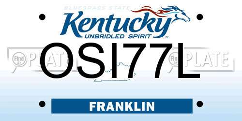 OSI77L Kentucky License Plate