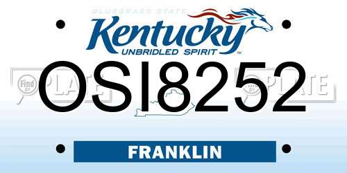 OSI8252 Kentucky License Plate