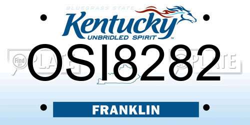 OSI8282 Kentucky License Plate