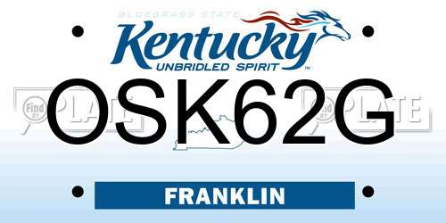 OSK62G Kentucky License Plate