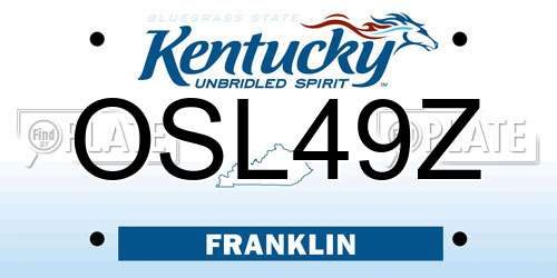 OSL49Z Kentucky License Plate