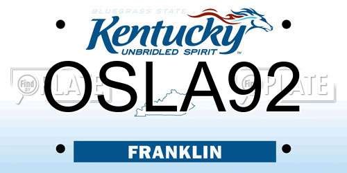 OSLA92 Kentucky License Plate
