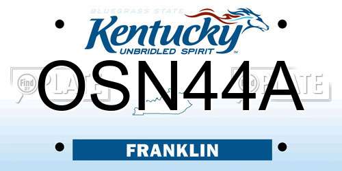 OSN44A Kentucky License Plate