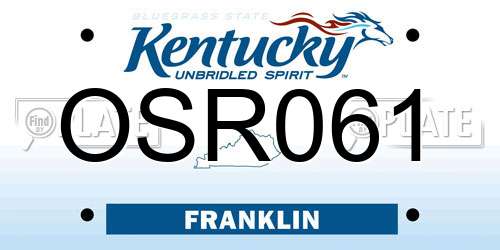 OSR061 Kentucky License Plate