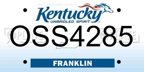 OSS4285 Kentucky License Plate