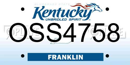 OSS4758 Kentucky License Plate