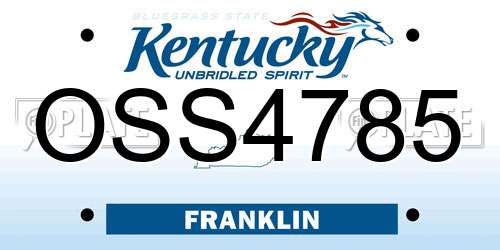 OSS4785 Kentucky License Plate