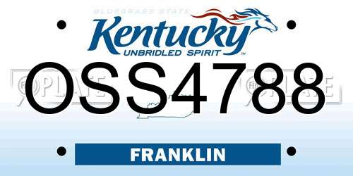 OSS4788 Kentucky License Plate