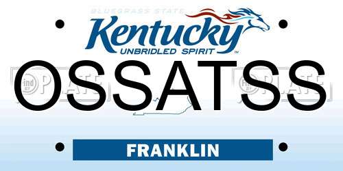 OSSATSS Kentucky License Plate