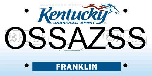 OSSAZSS Kentucky License Plate