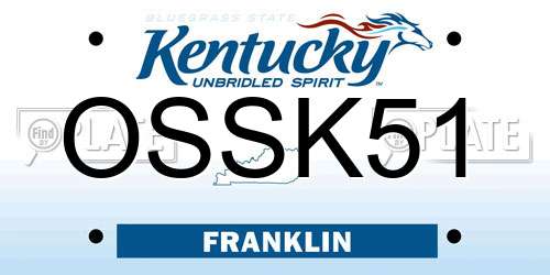 OSSK51 Kentucky License Plate