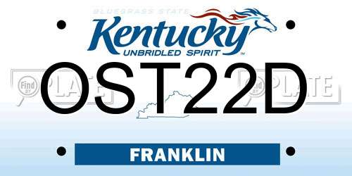OST22D Kentucky License Plate