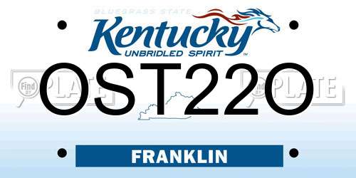 OST22O Kentucky License Plate