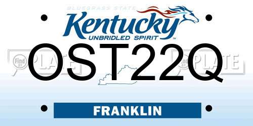 OST22Q Kentucky License Plate