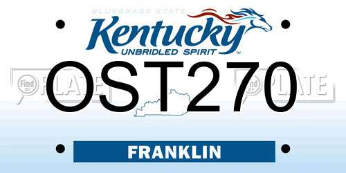OST270 Kentucky License Plate