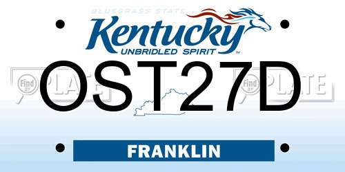 OST27D Kentucky License Plate
