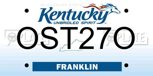 OST27O Kentucky License Plate
