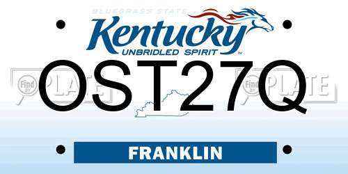 OST27Q Kentucky License Plate