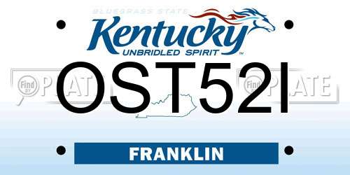 OST52I Kentucky License Plate