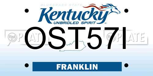 OST57I Kentucky License Plate