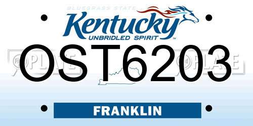OST6203 Kentucky License Plate