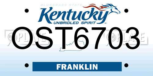 OST6703 Kentucky License Plate