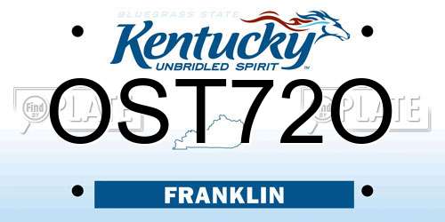 OST72O Kentucky License Plate