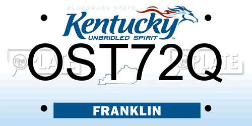 OST72Q Kentucky License Plate