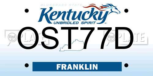 OST77D Kentucky License Plate