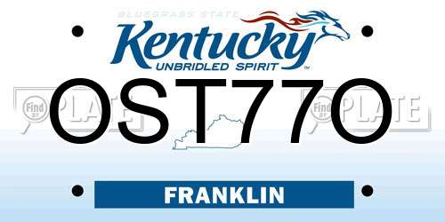 OST77O Kentucky License Plate