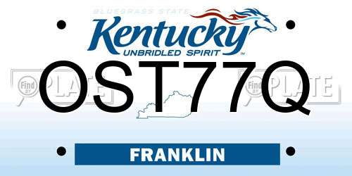 OST77Q Kentucky License Plate