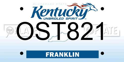 OST821 Kentucky License Plate