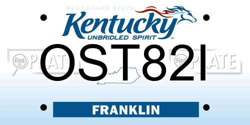 OST82I Kentucky License Plate