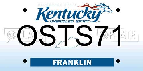 OSTS71 Kentucky License Plate