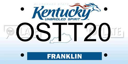 OSTT20 Kentucky License Plate