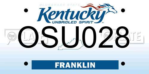 OSU028 Kentucky License Plate
