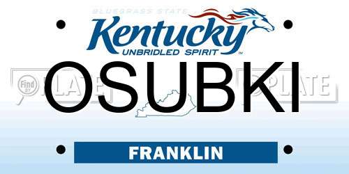 OSUBKI Kentucky License Plate