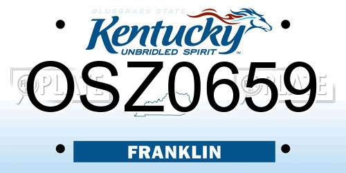 OSZ0659 Kentucky License Plate