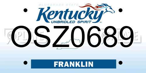 OSZ0689 Kentucky License Plate