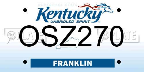 OSZ270 Kentucky License Plate