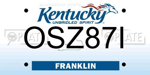 OSZ87I Kentucky License Plate
