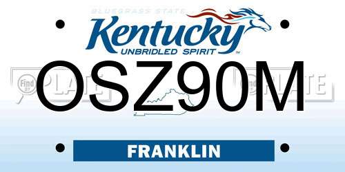 OSZ90M Kentucky License Plate