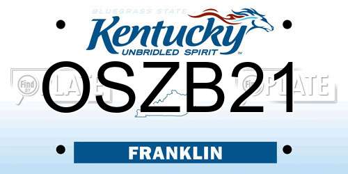 OSZB21 Kentucky License Plate
