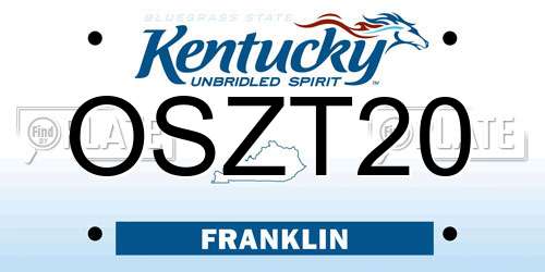 OSZT20 Kentucky License Plate