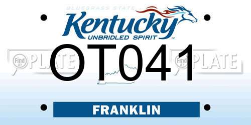 OT041 Kentucky License Plate