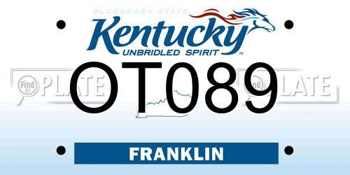 OT089 Kentucky License Plate