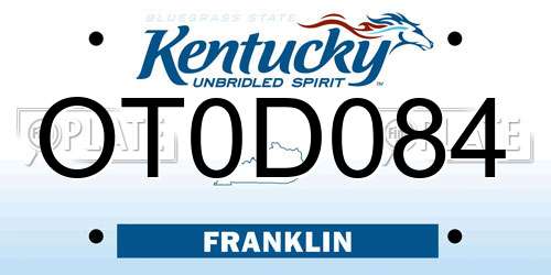 OT0D084 Kentucky License Plate