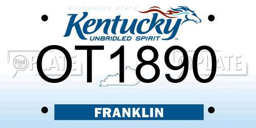 OT1890 Kentucky License Plate