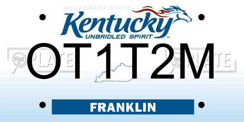 OT1T2M Kentucky License Plate