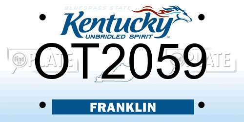 OT2059 Kentucky License Plate